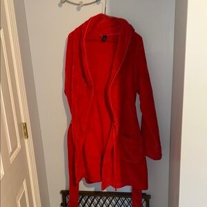 Vibrant Red Plush Robe